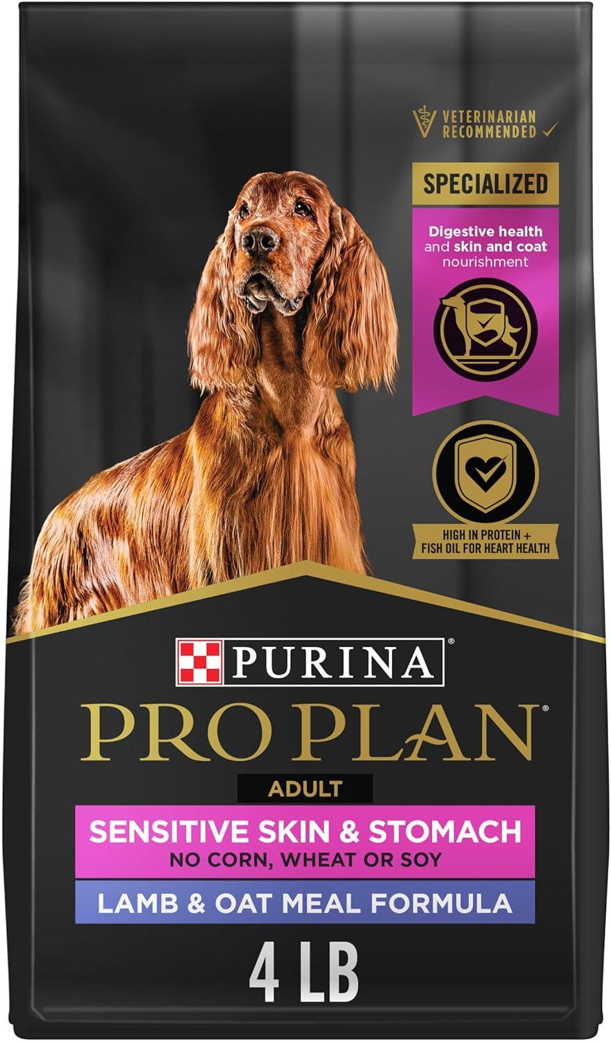 Purina Pro Plan Sensitive Skin and Stomach Dog Food Dry, Adult Salmon & Rice Formula, Digestive Health - 30 lb. Bag