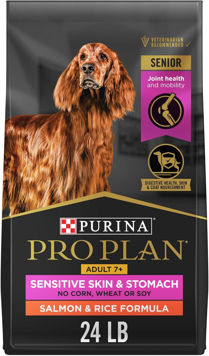 Purina Pro Plan Sensitive Skin and Stomach Dog Food Dry, Adult Salmon & Rice Formula, Digestive Health - 30 lb. Bag